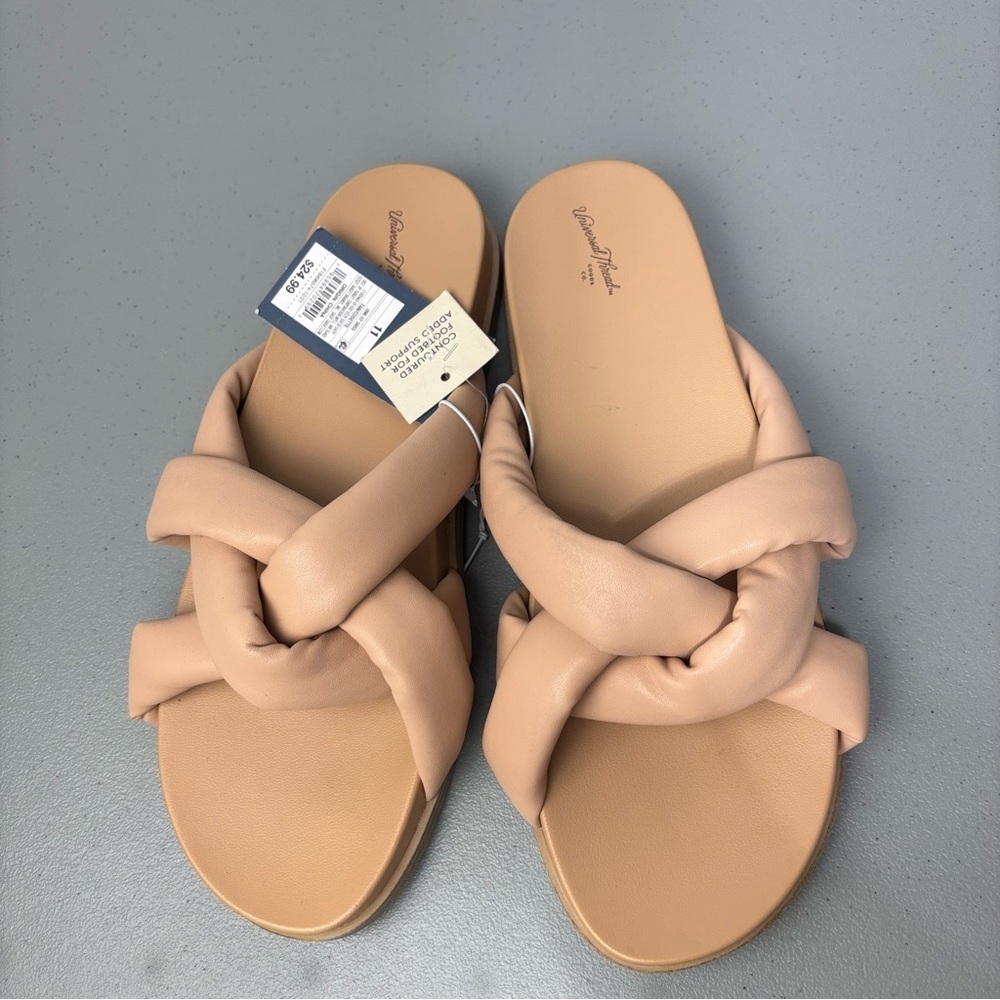 Universal Thread Women's Slip On Slides Sandals Neutral Size 11 NWT Woven